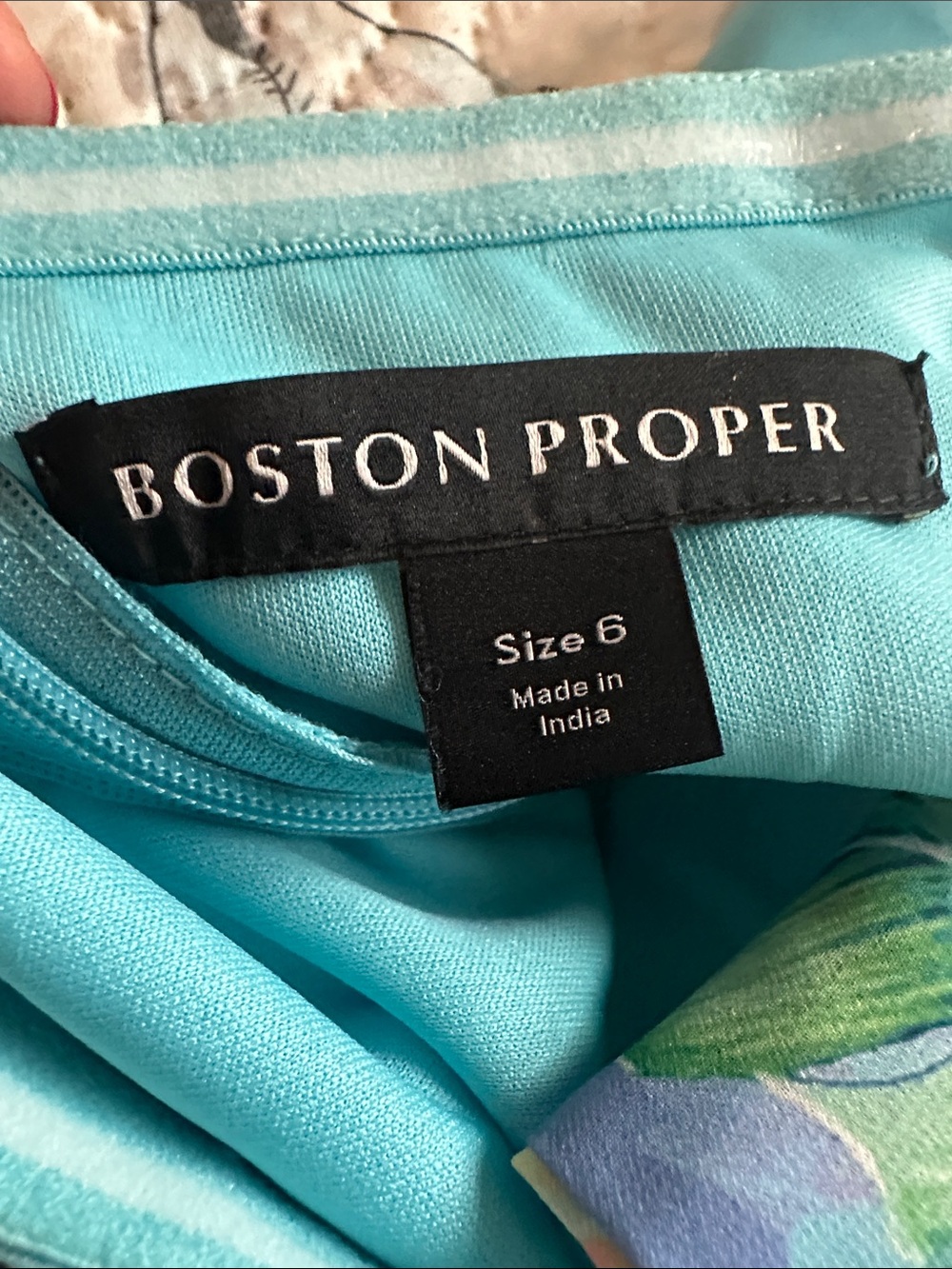 Boston Proper aqua floral rhinestone embellished halter maxi dress 
NWOT sz 6 - Picture 6 of 6